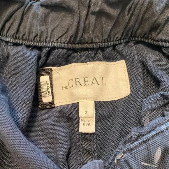 The Great. Gunny Sack Trouser High Rise Trouser Blue Floral Size 2 - Picture 6 of 8